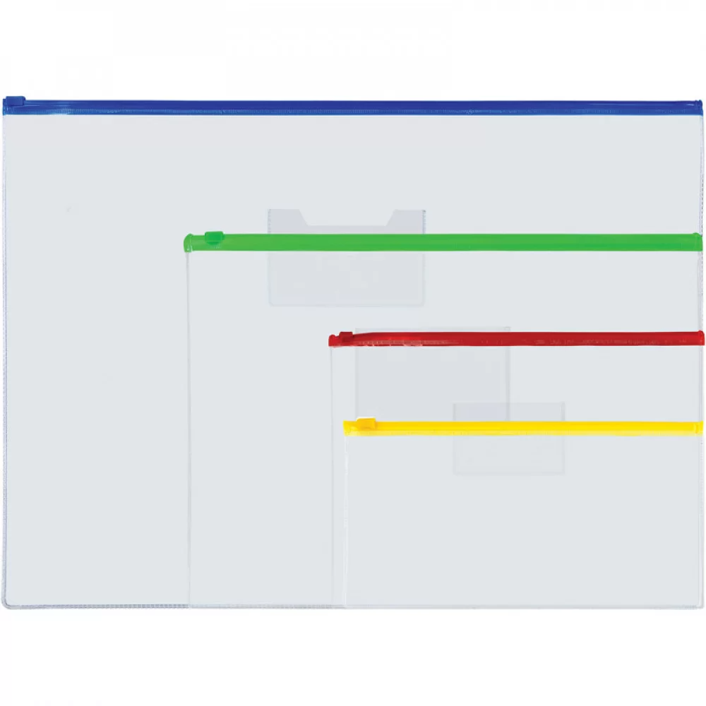 Mapa cu fermoar, Centrum, grosime 0.18 mm, 44.2x32 cm, PVC transparent - imagine 3
